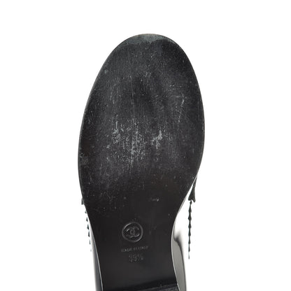 Chanel Patent CC Mocassin Loafers 39.5 Black 12 of 15