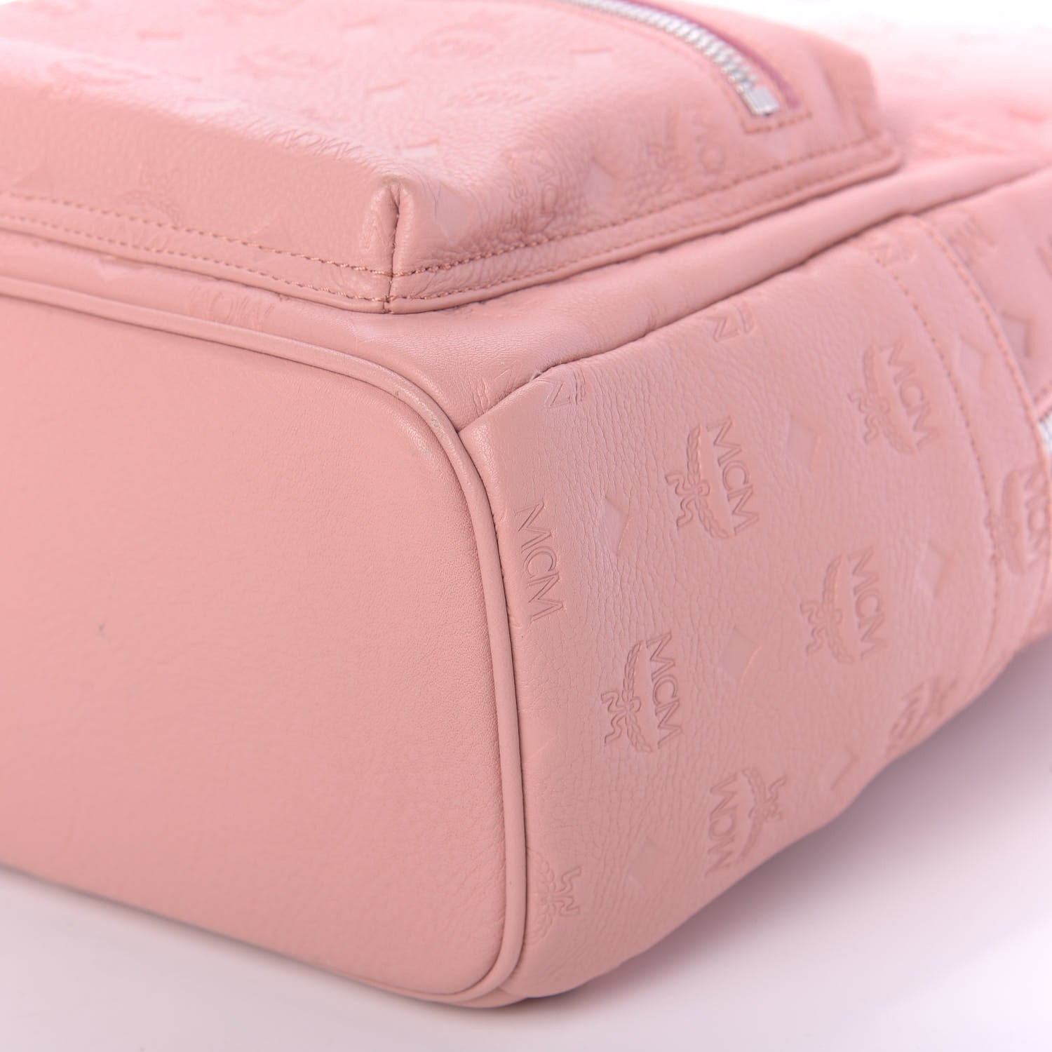 MCM Calfskin Ottomar Monogram Small Backpack Pink 8 of 9