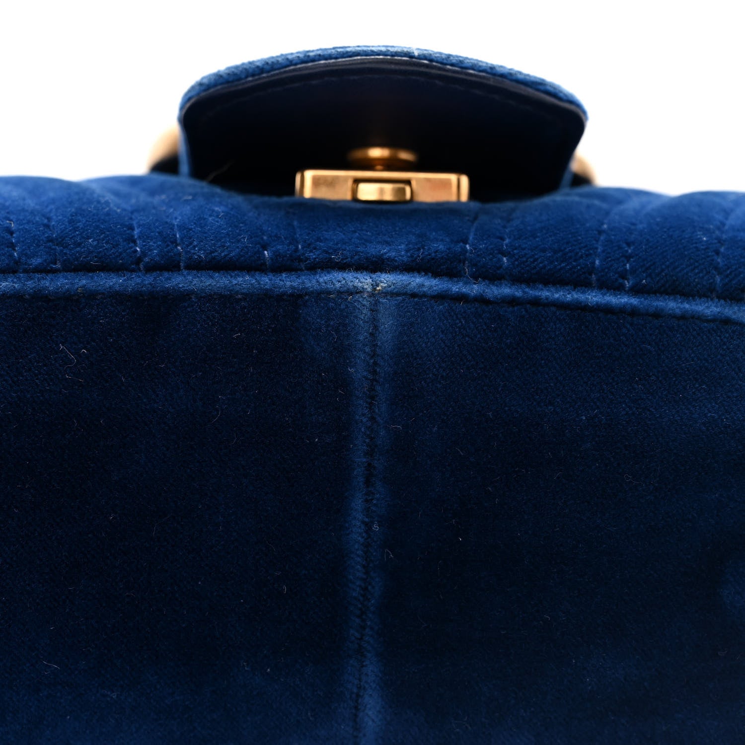 Gucci Velvet Matelasse Medium GG Marmont Shoulder Bag Cobalt Blue 15 of 15