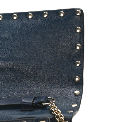 Valentino Garavani Nappa Rockstud Spike Wallet On Chain Marine 7 of 10