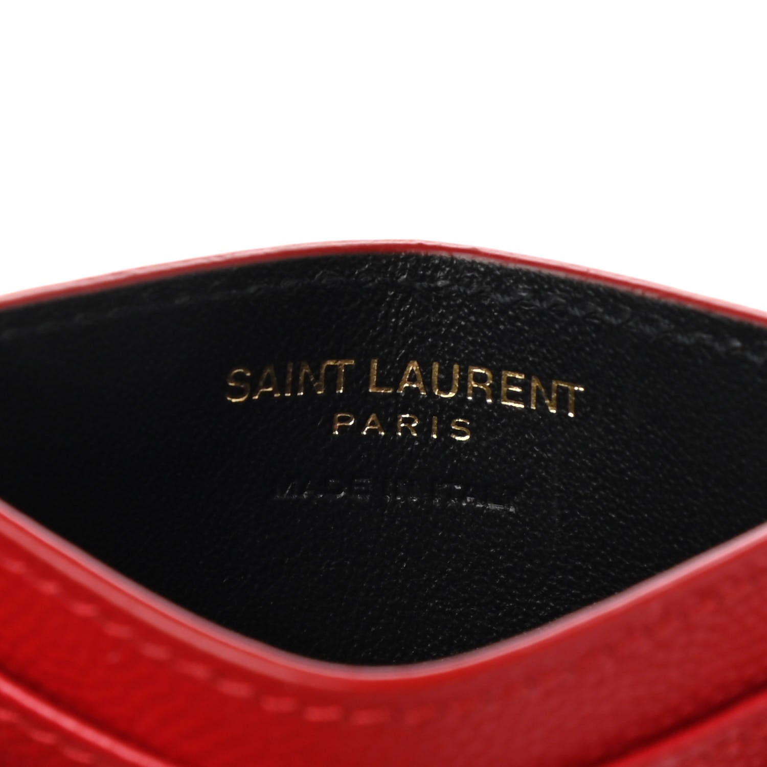 Saint Laurent Grain De Poudre Matelasse Chevron Monogram Credit Card Case Bandana Red 6 of 8
