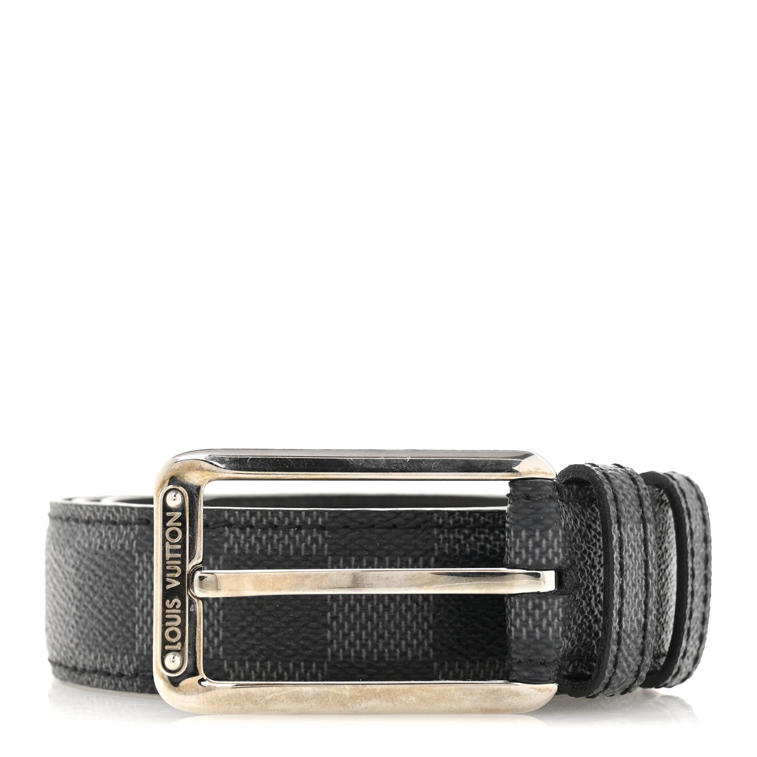 Louis Vuitton Damier Graphite Calfskin Belt 100 40 Black 1 of 10