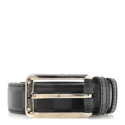 Louis Vuitton Damier Graphite Calfskin Belt 100 40 Black 1 of 10