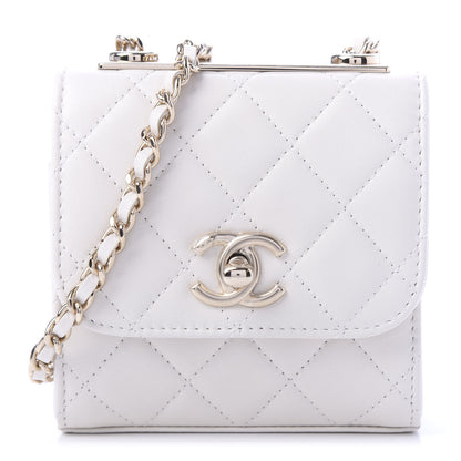 Chanel Lambskin Quilted Mini Trendy CC Chain Wallet White 1 of 10