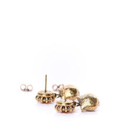 Gucci Metal Crystal Feline Earrings Aged Gold 4 of 6