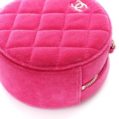 Chanel Velvet Round Quilted Pearl Crush Clutch With Chain 10 of 11