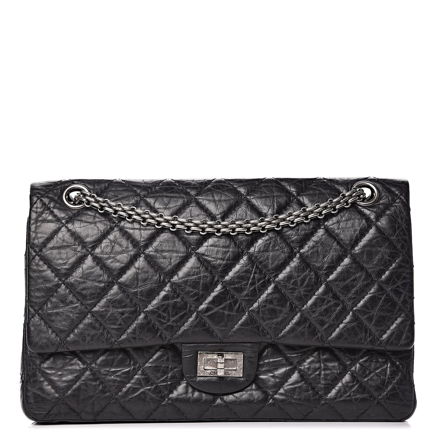 Aged Calfskin Quilted 2.55 Reissue 226 Flap Black
