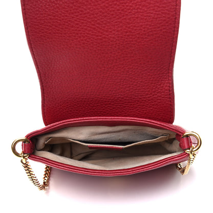 Gucci Pebbled Calfskin Small 1973 Chain Shoulder Bag Red 5 of 11