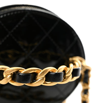 Chanel Patent Quilted Afternoon Tea Top Handle Vanity Case With Chain Black 12 of 12