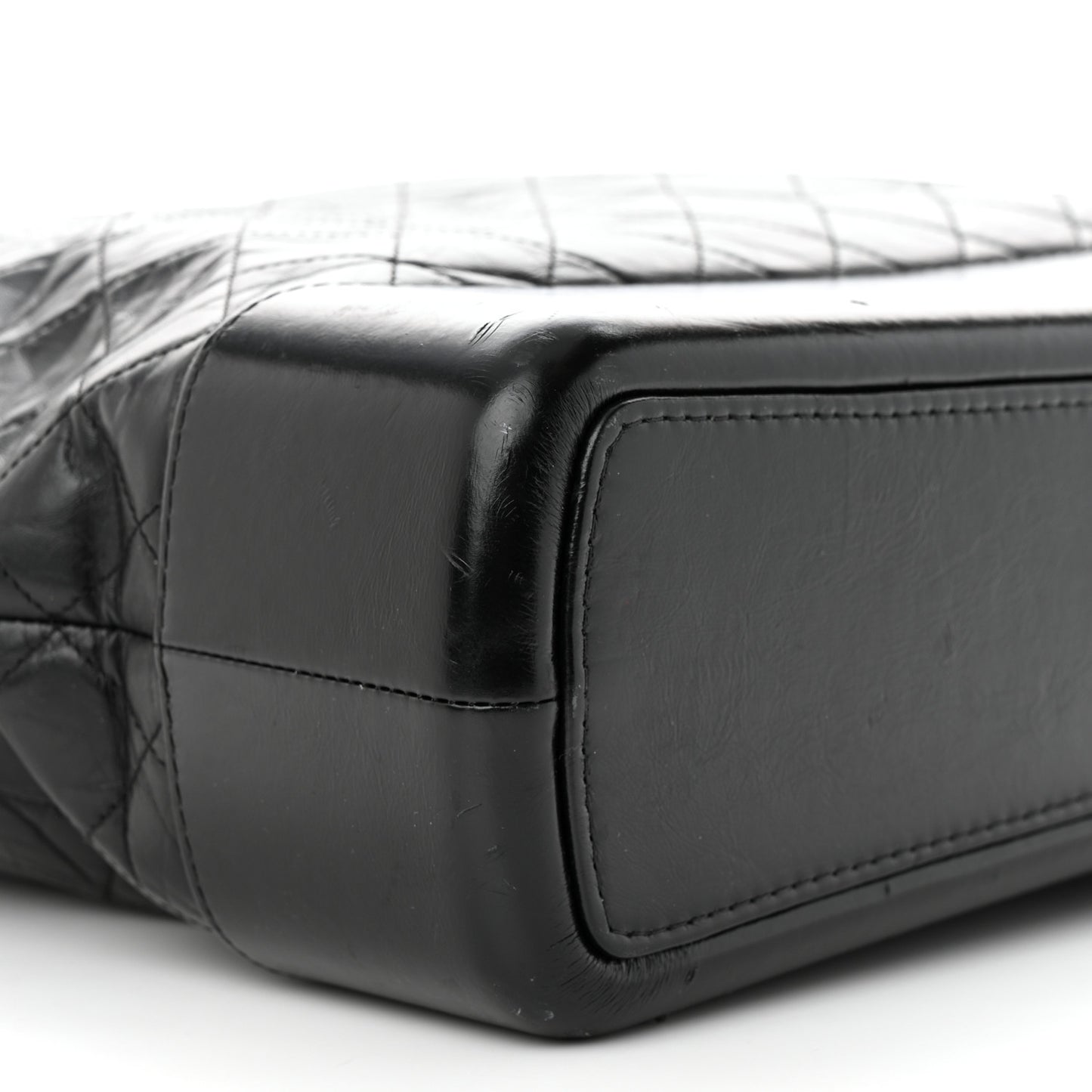 Aged Calfskin Quilted Maxi Gabrielle Hobo Black