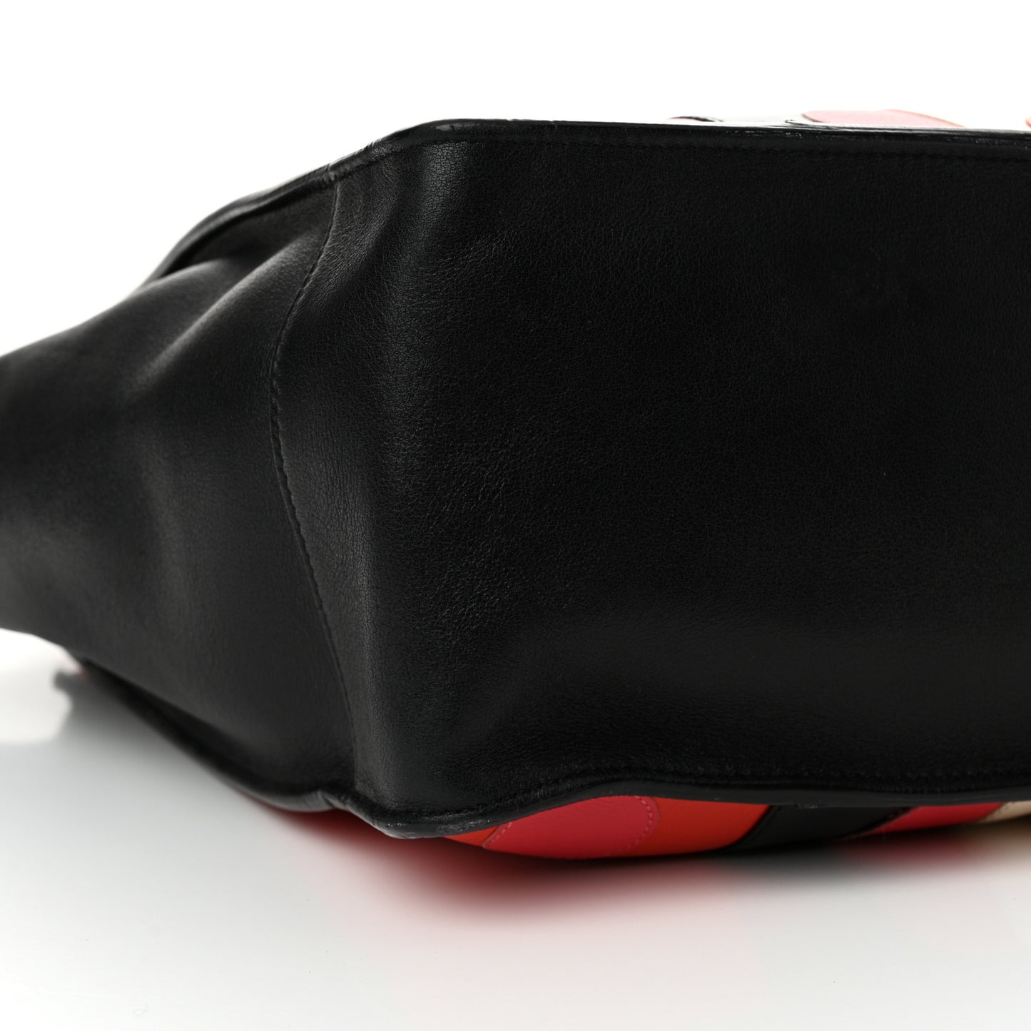 Calfskin Carmen Medium Tote Black Deep Rose