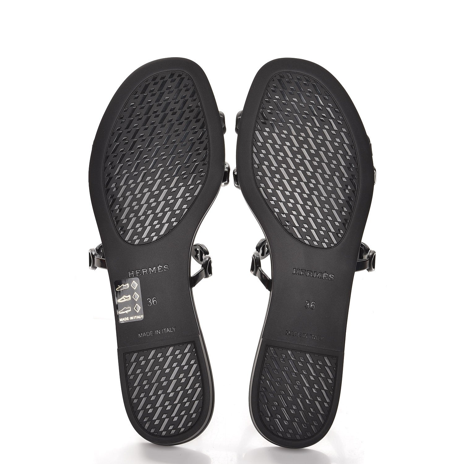 Hermes Rubber Chaine d'Ancre Rivage Sandals 36 Black 5 of 8