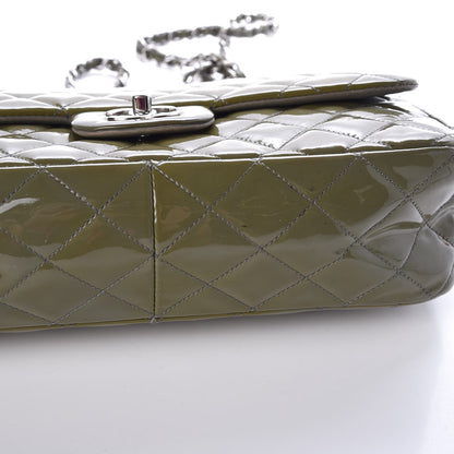 Chanel Patent Quilted Jumbo Single Flap Green 12 of 12