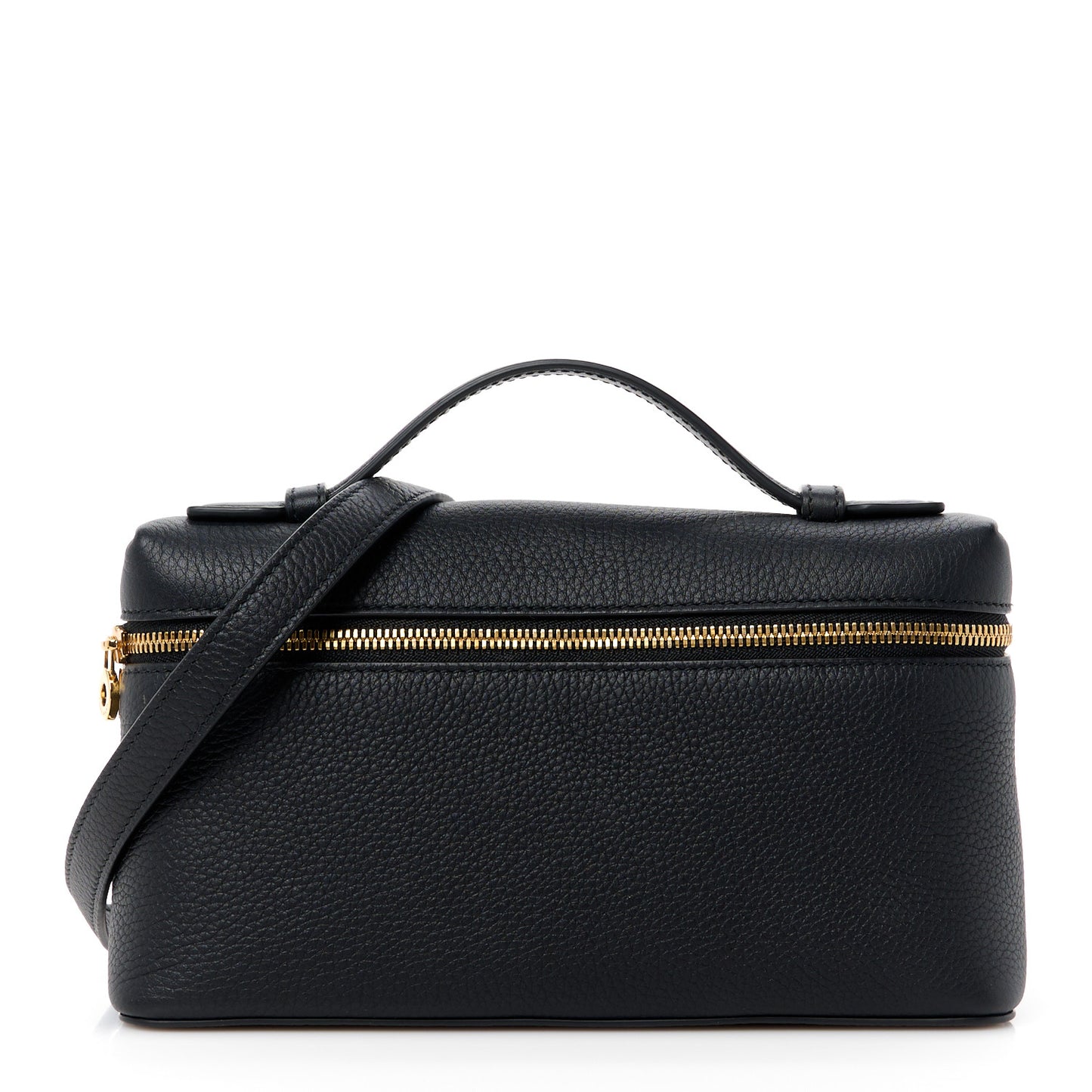 LORO PIANA Grained Calfskin L19 Extra Pocket Pouch Black