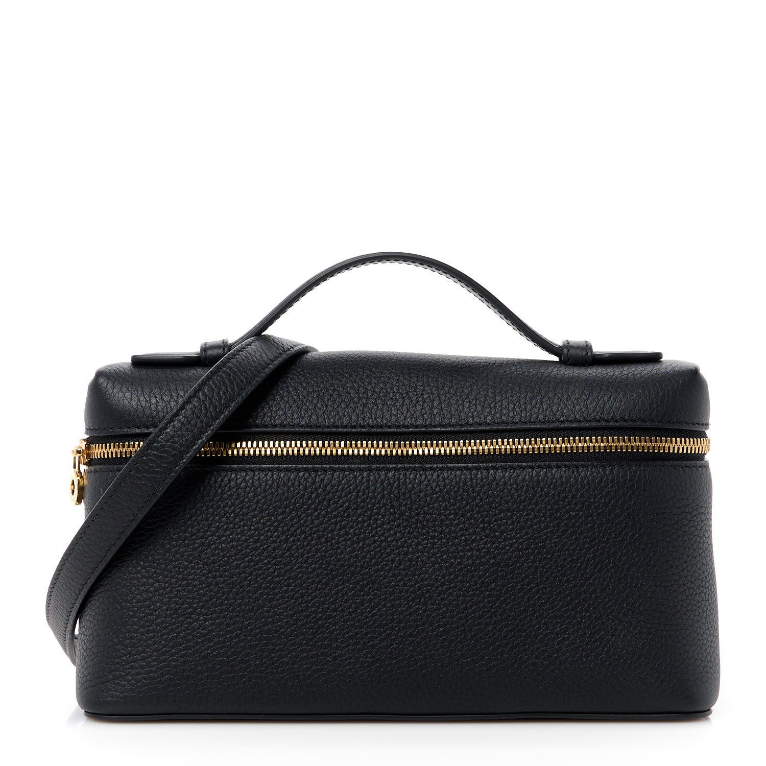 Loro Piana LORO PIANA Grained Calfskin L19 Extra Pocket Pouch Black 1 of 9