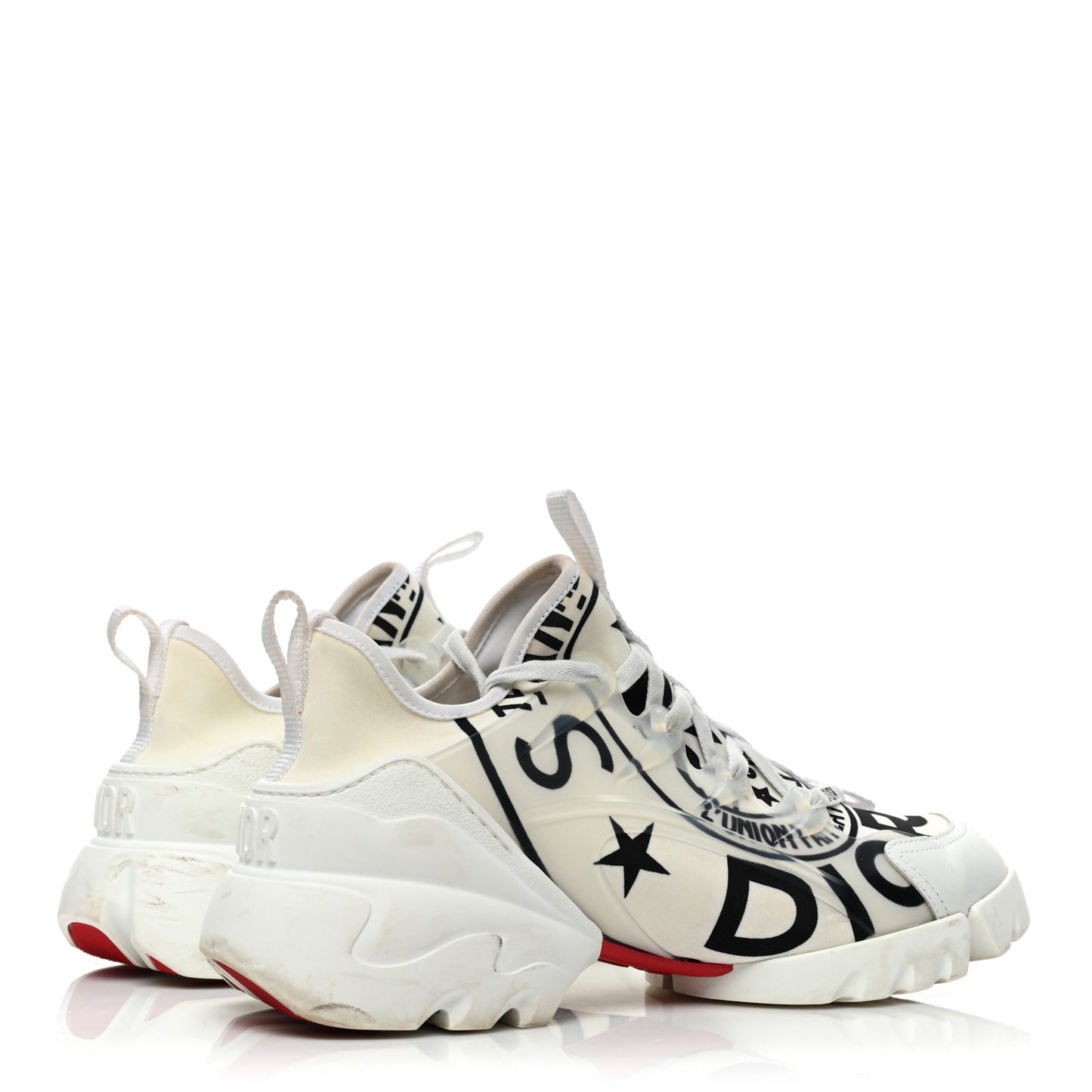 Neoprene Rubber Union Print Womens D-Connect Sneakers 40 Off White