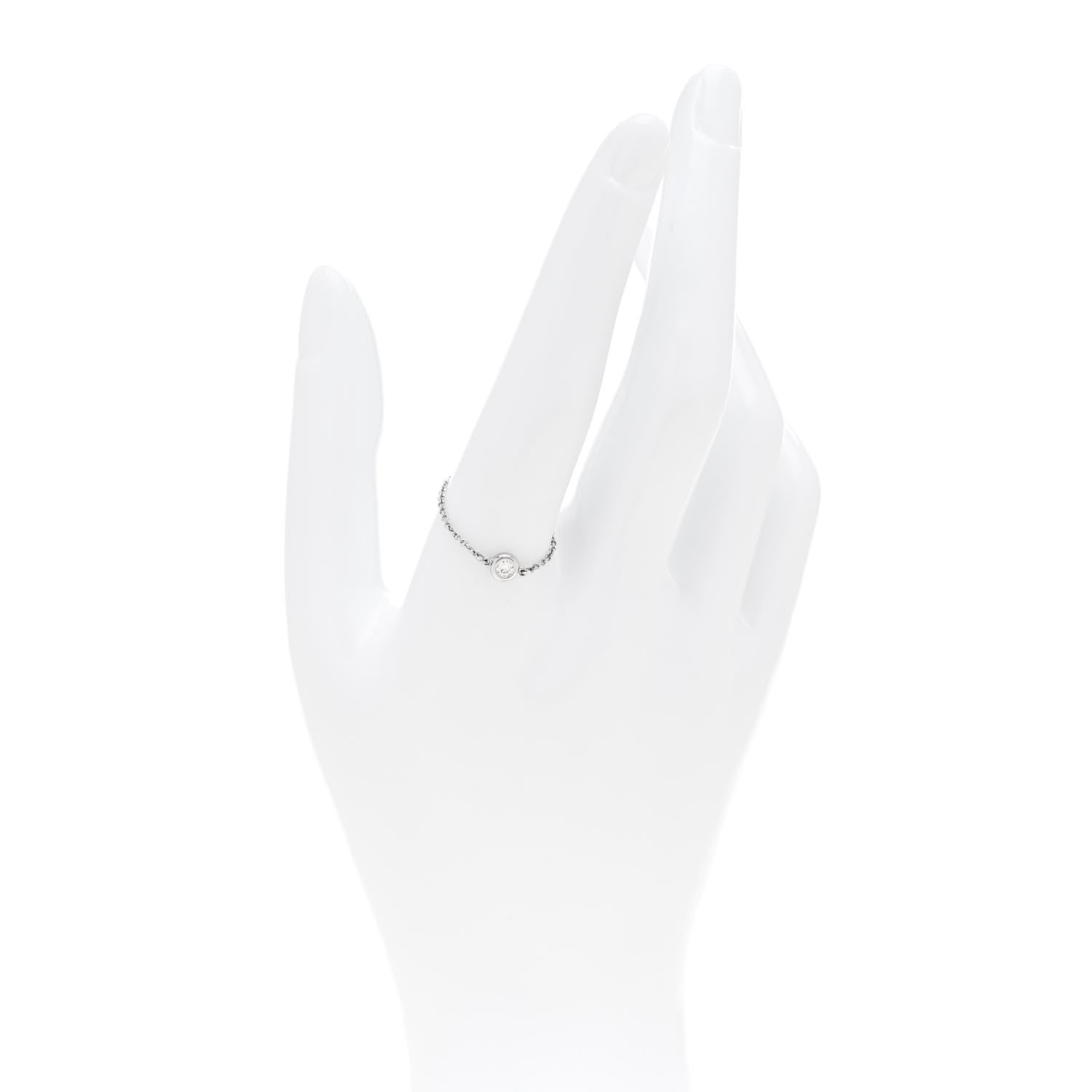 Tiffany Platinum Diamond Elsa Peretti Diamonds by the Yard Chain Ring 61 9.5 2 of 7