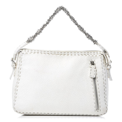 Fendi Calfskin Romano Selleria Chain Shoulder Bag White 1 of 11