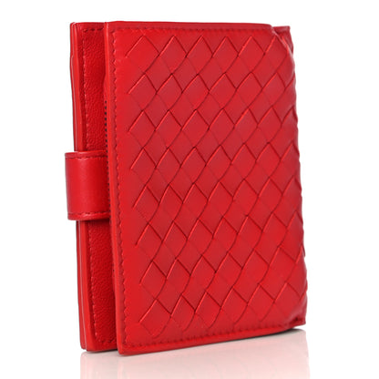 Bottega Veneta Nappa Intrecciato French Compact Wallet Bright Red 3 of 11