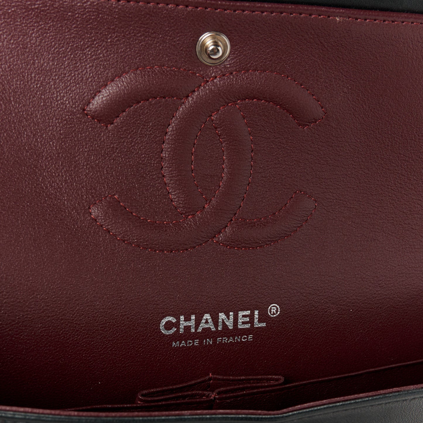 Lambskin Quilted Medium Double Flap Black