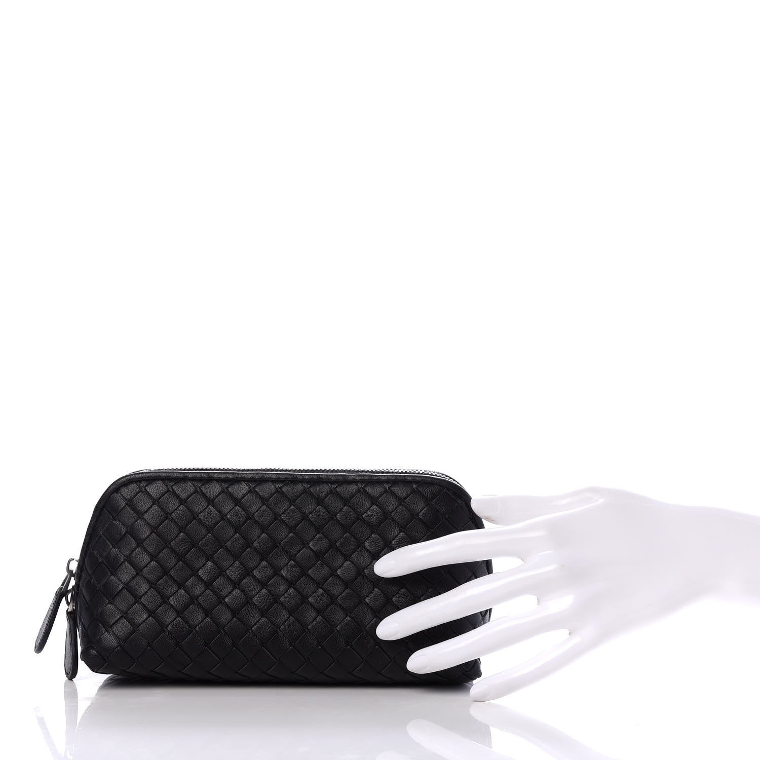 Bottega Veneta Nappa Intrecciato Cosmetic Case Black 2 of 6