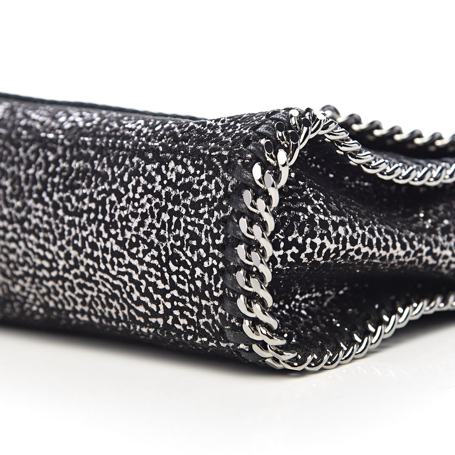 Chamois Shiny Dotted Mini Falabella Crossbody Bag Ruthenium
