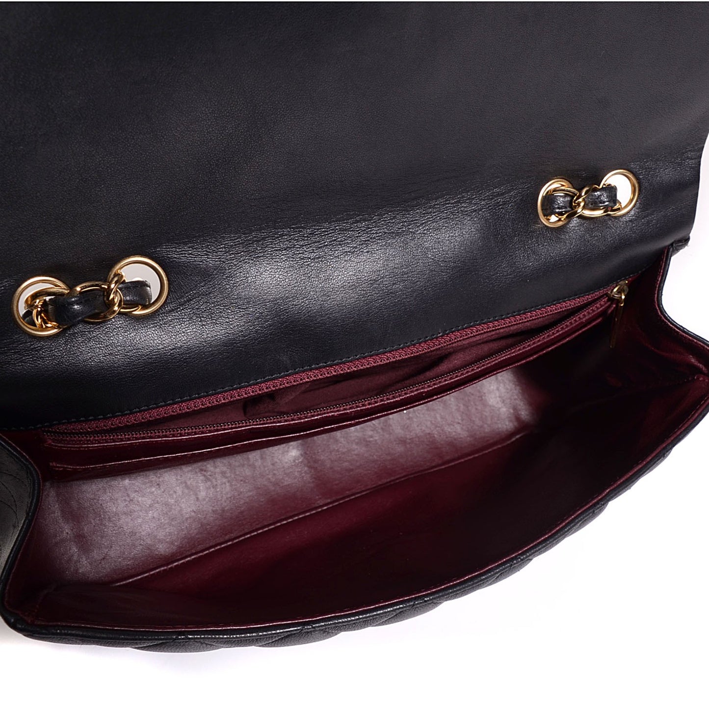 Lambskin Quilted Jumbo Single Flap Black