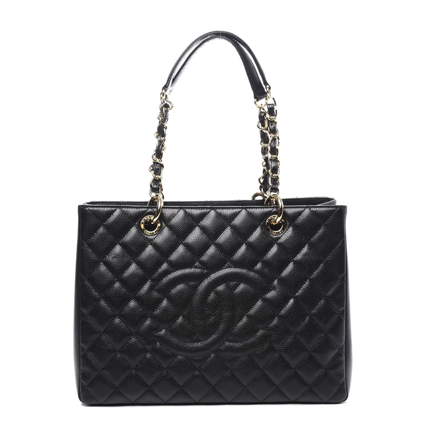 Caviar Quilted Grand Shopping Tote GST Black