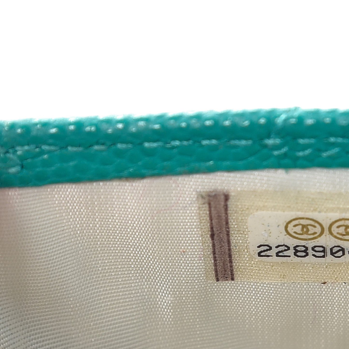 Caviar Quilted Card Holder Turquoise