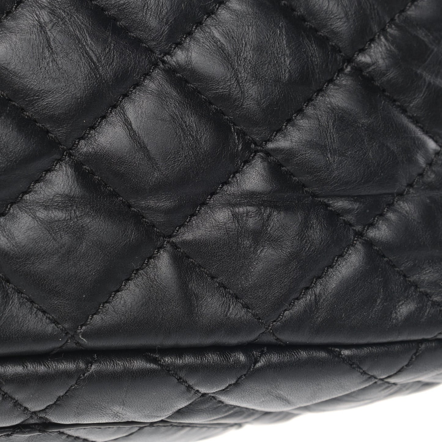 Aged Calfskin Quilted Medium Reissue Camera Case Black