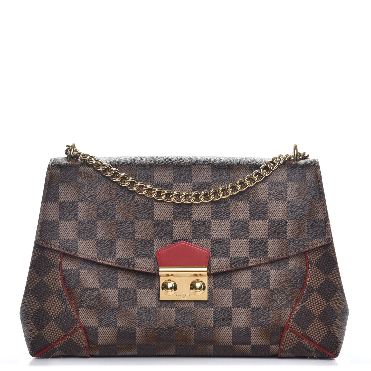 Damier Ebene Caissa Clutch Cherry