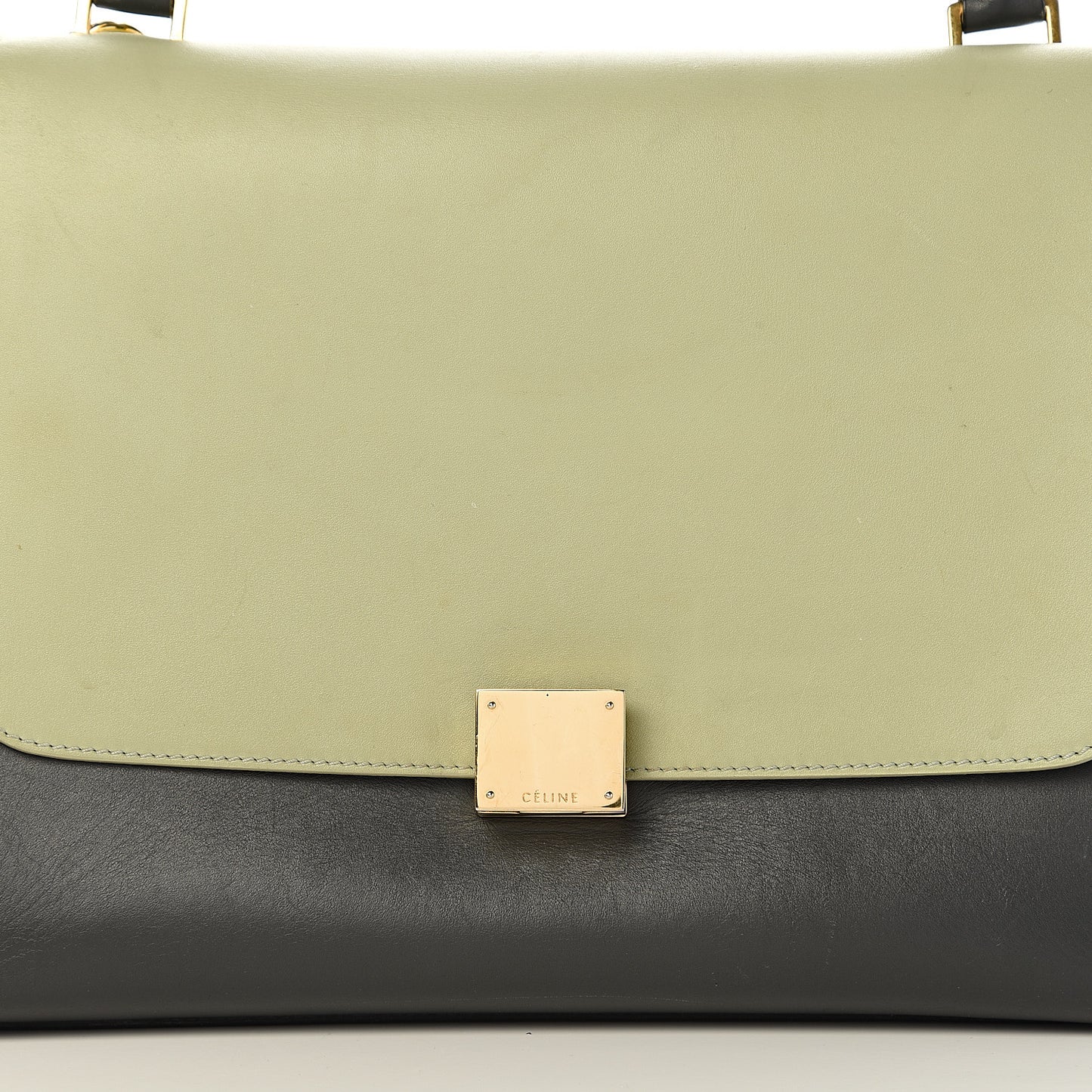 Smooth Calfskin Medium Tri-Color Trapeze Pistachio