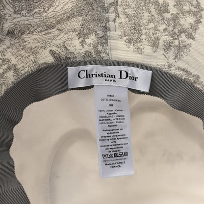 Christian Dior Cotton Dioriviera Toile De Jouy Bob Brim Bucket Hat 58 Gray 8 of 8