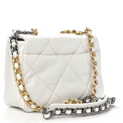 Chanel Goatskin Quilted Medium Chanel 19 Flap White 3 of 11