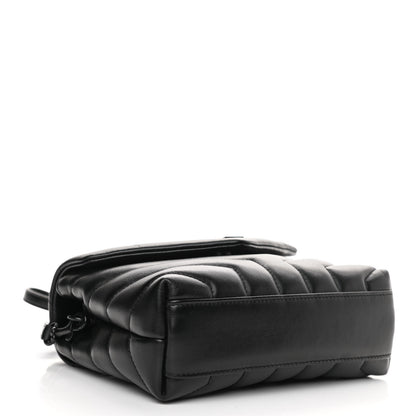 Saint Laurent Calfskin Y Quilted Monogram Toy Loulou Crossbody Bag Black 4 of 11