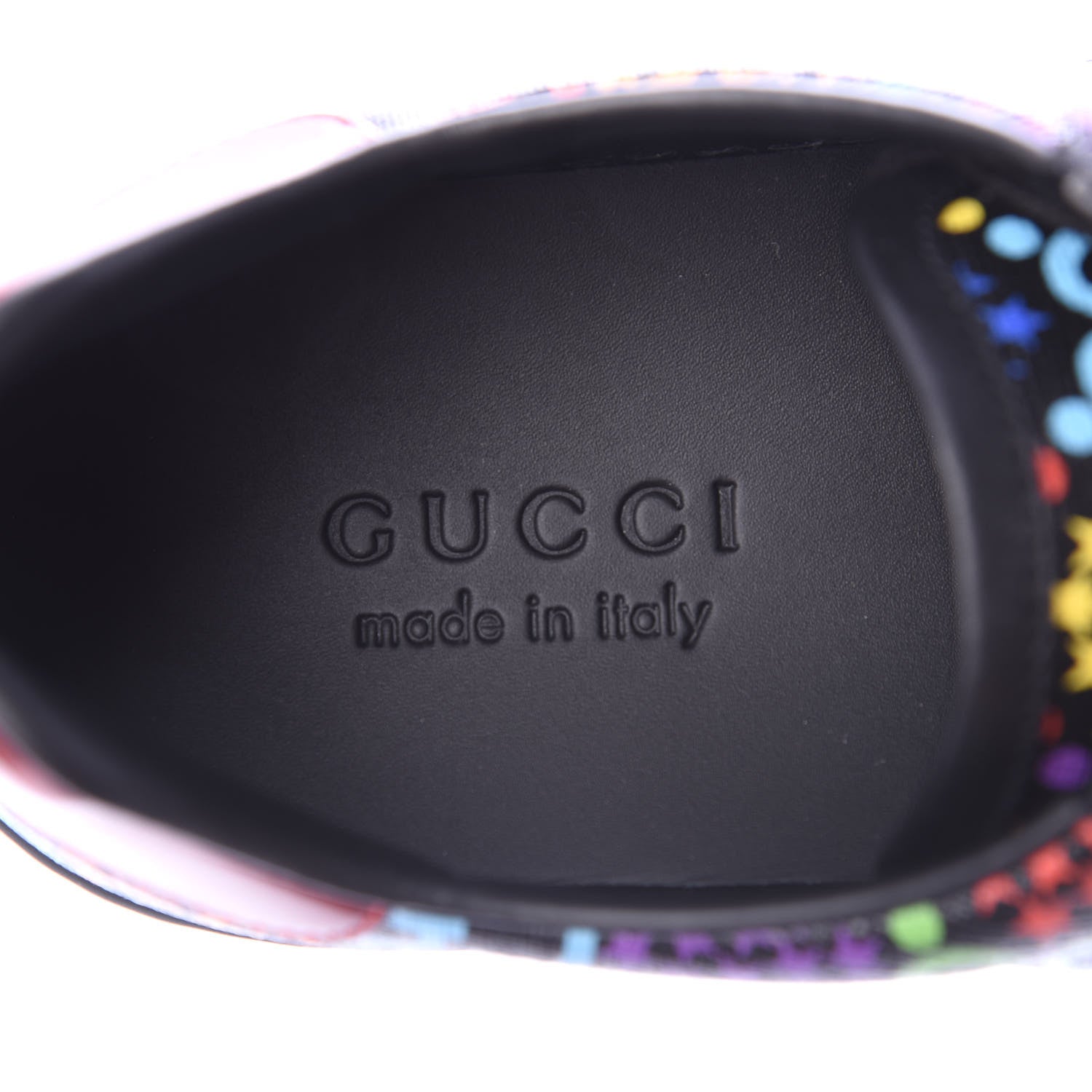 Gucci GG Supreme Monogram Psychedelic Mens Ace Sneakers 7 Black Multicolor 7 of 8