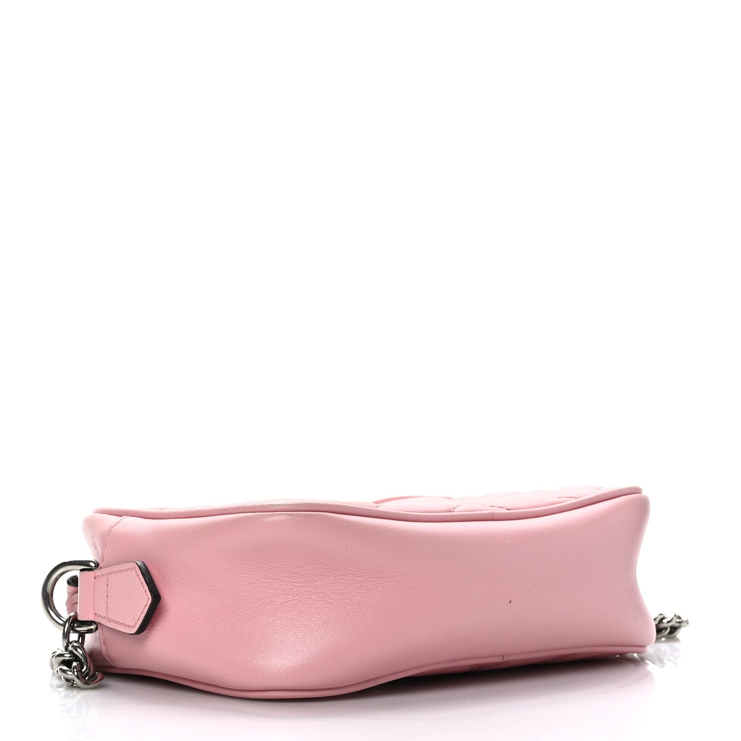 Gucci Calfskin Matelasse Mini GG Marmont Chain Shoulder Bag Wild Rose 4 of 11
