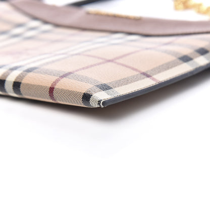 Burberry Haymarket Check Peyton Crossbody Clutch Bag Toffee 11 of 14