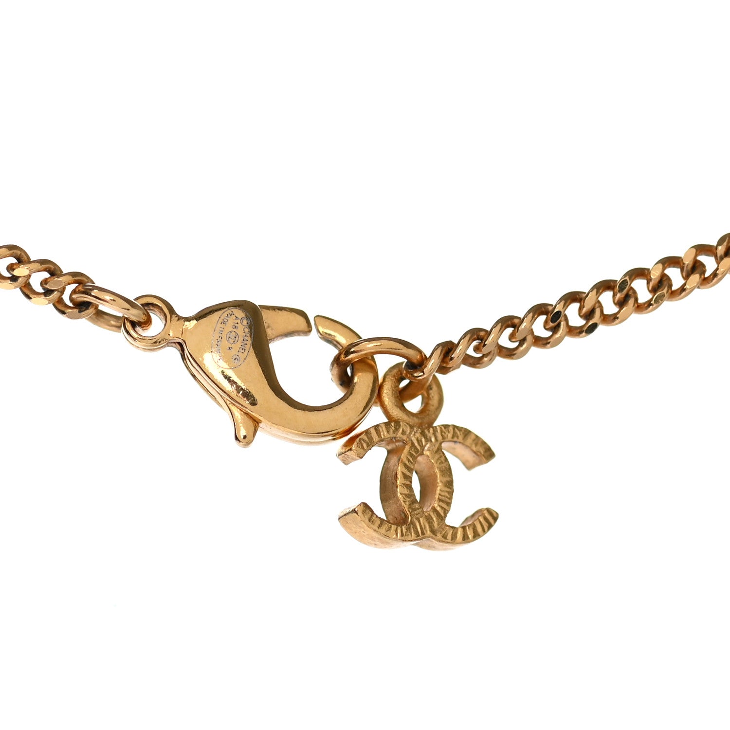 Chanel Enamel Chain CC Necklace Gold Multicolor 5 of 7