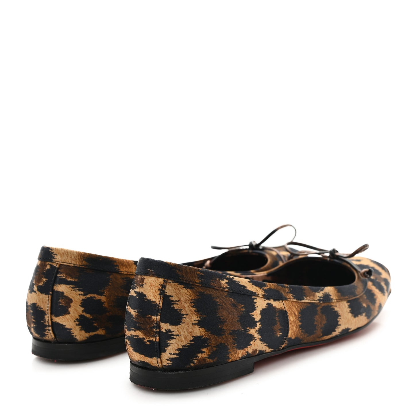 Crepe Satin Leopard Mamadrague Flats 37.5 Brown
