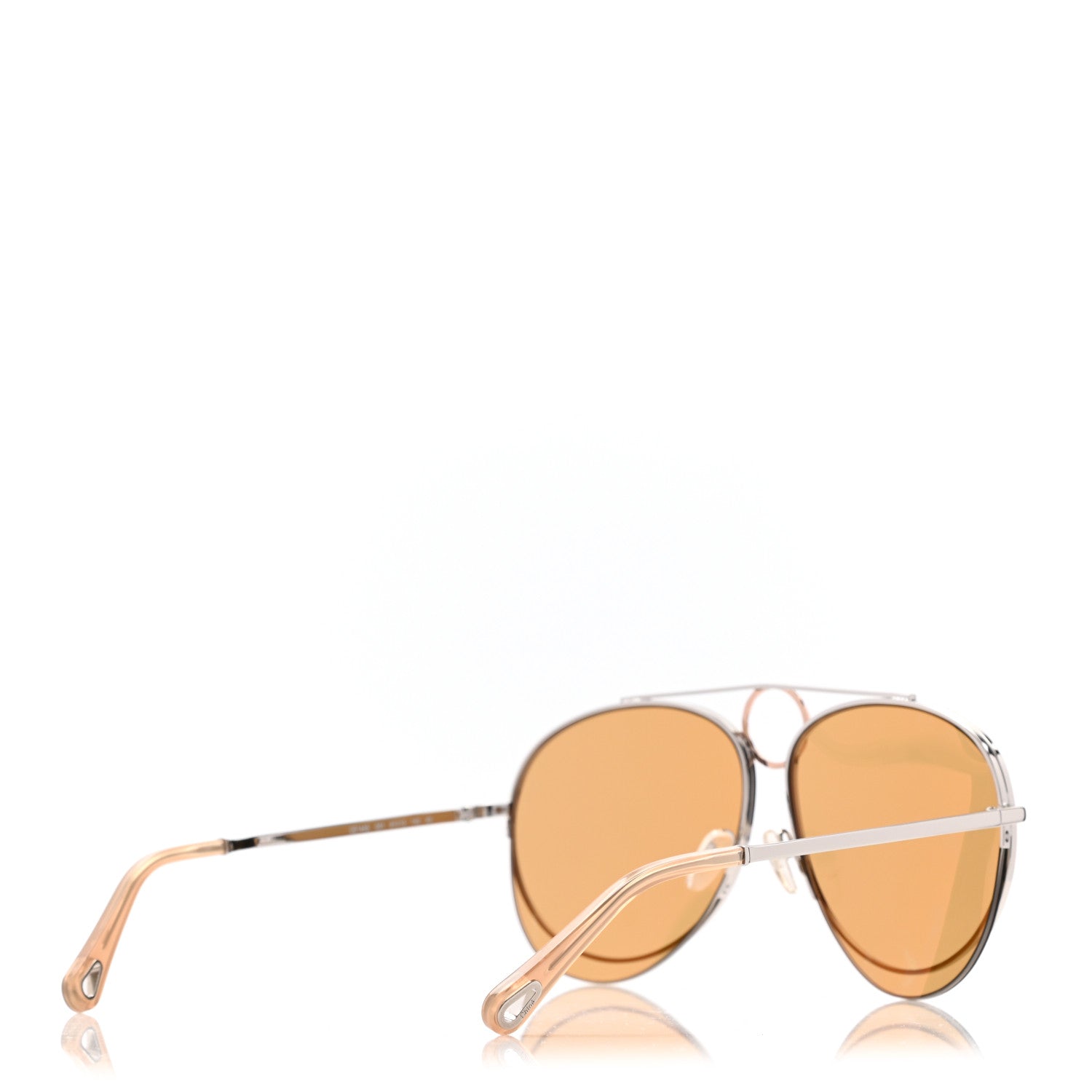Chloe Metal Mirrored Romie Aviator Sunglasses CE144S Silver Copper 4 of 11