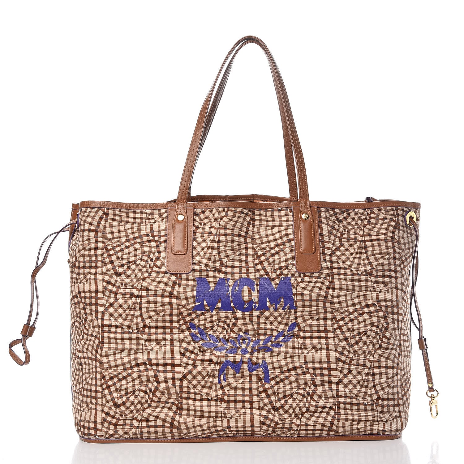 MCM Visetos Large Liz Reversible Shopper Tote Cognac 5 of 17