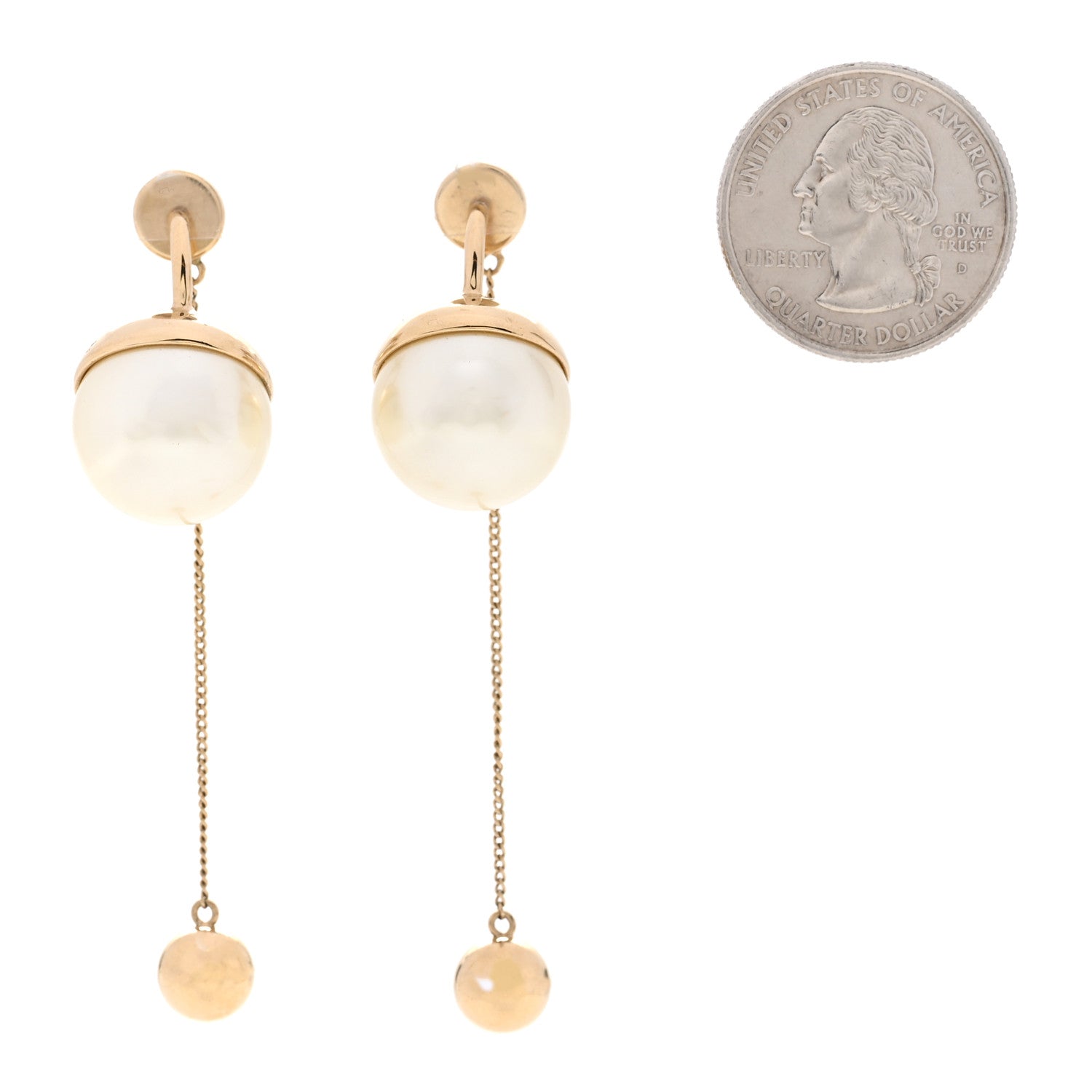 Christian Dior Pearl Mise En Dior Tribal Drop Earrings Gold 2 of 4