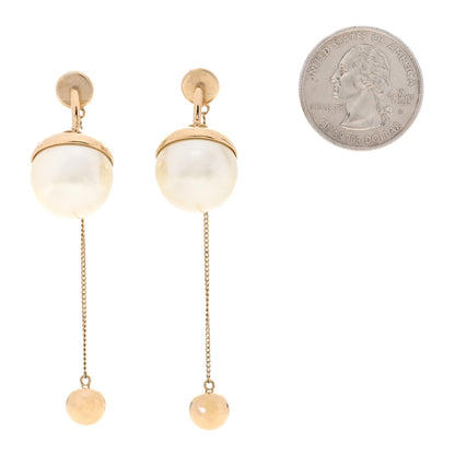 Christian Dior Pearl Mise En Dior Tribal Drop Earrings Gold 2 of 4