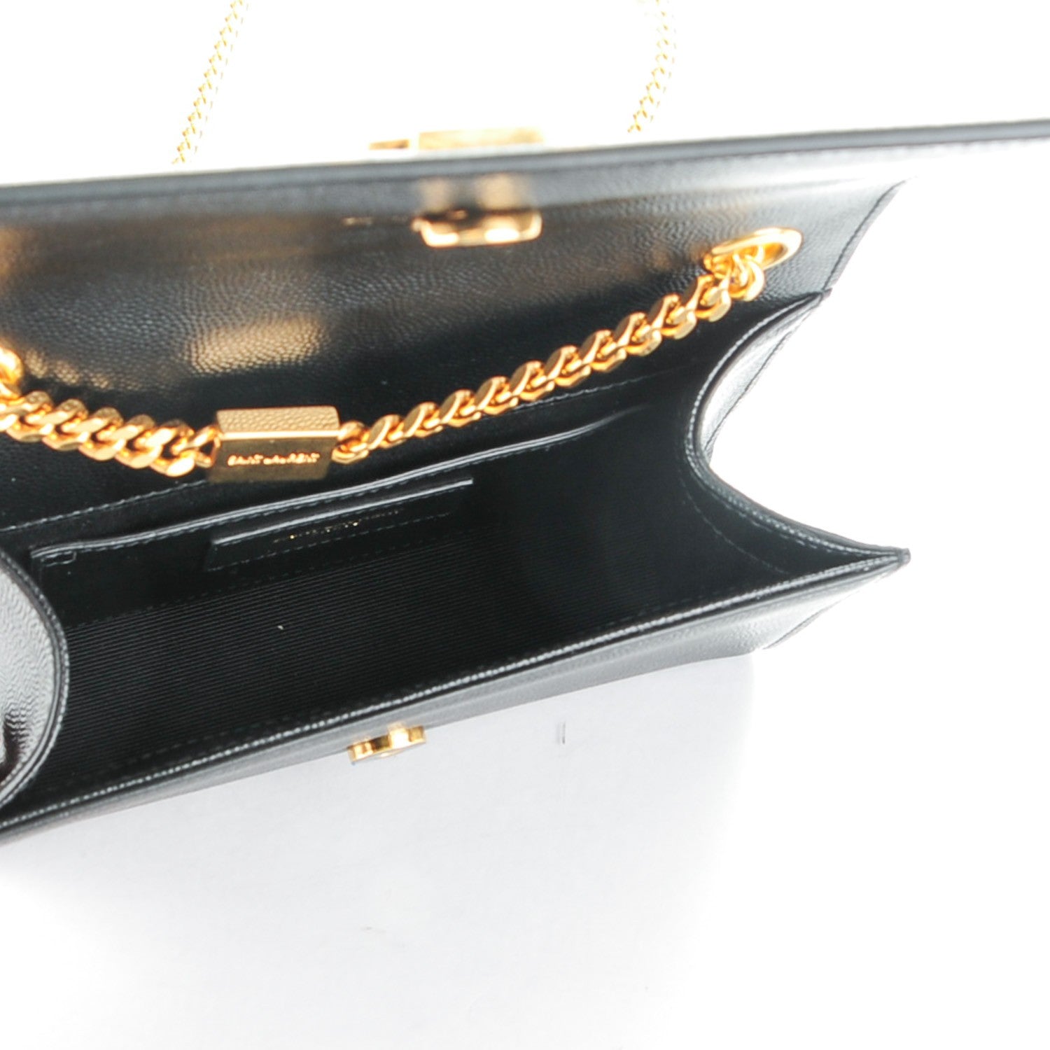 Saint Laurent Grain De Poudre Small Monogram Kate Satchel Black 5 of 6