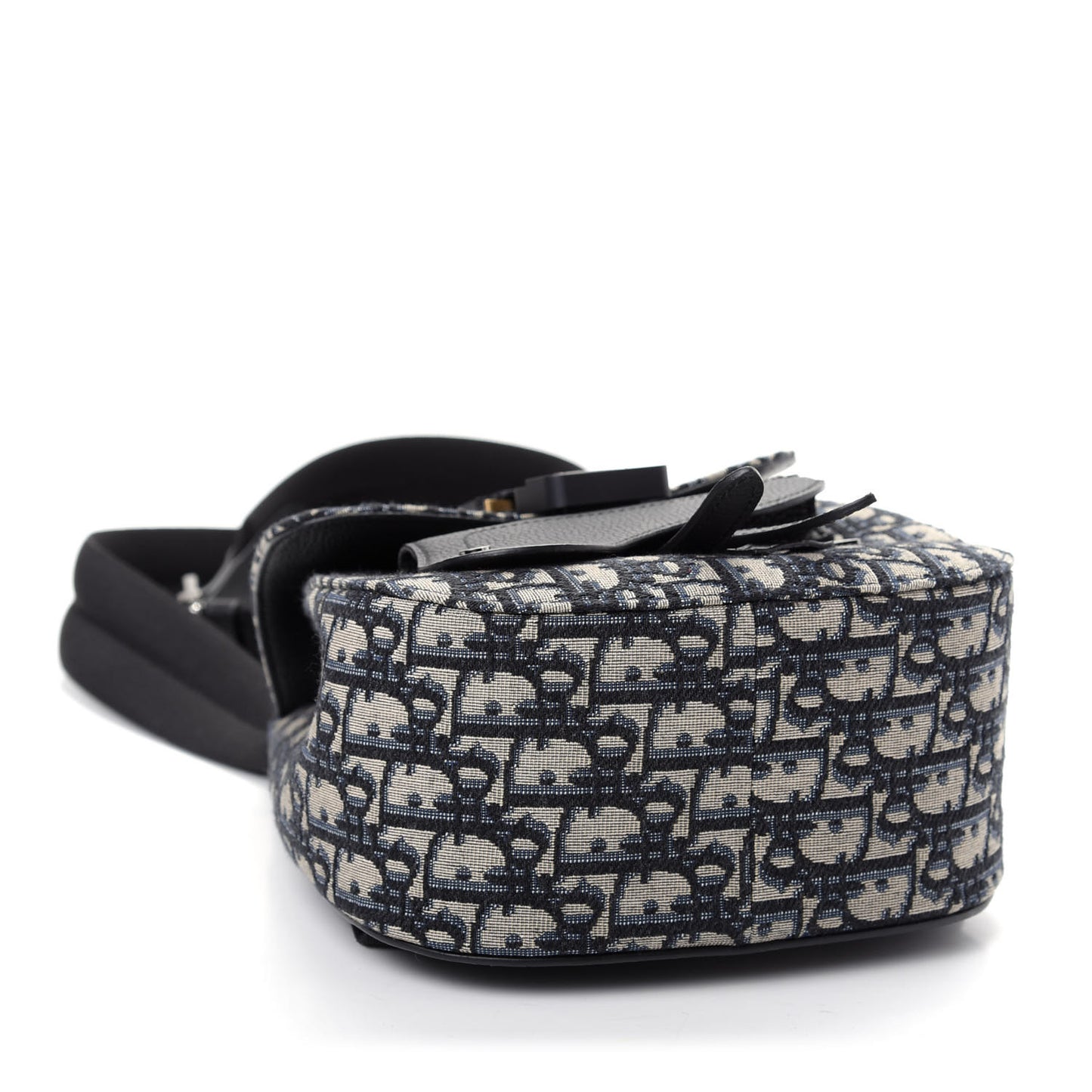 Oblique Jacquard Mini Saddle Backpack Navy Blue