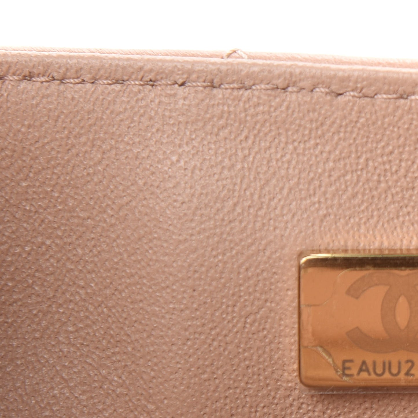 Lambskin Quilted Mini Rectangular Flap Beige