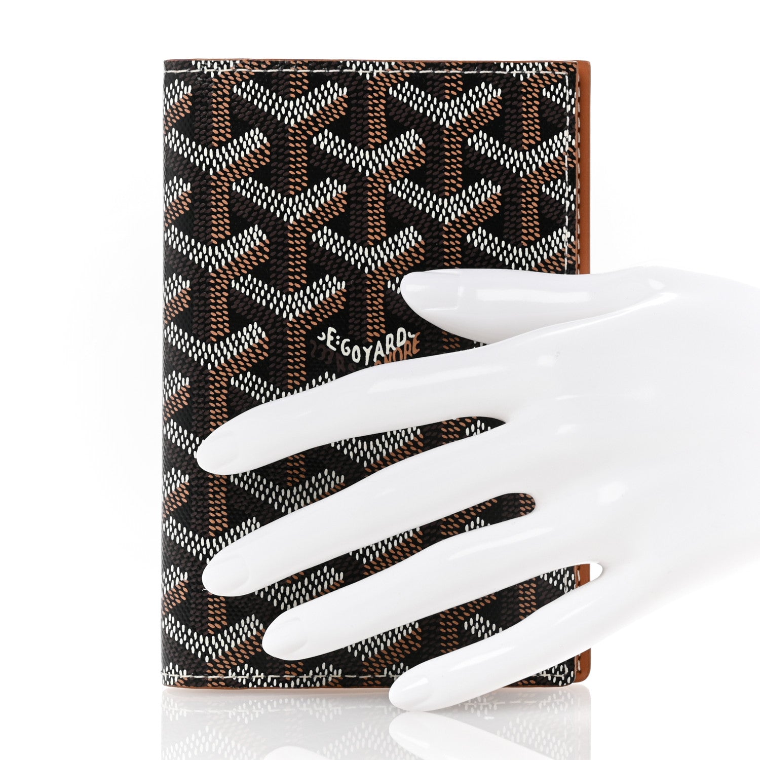 Goyard Goyardine Grenelle Passport Wallet Black Gold 2 of 8