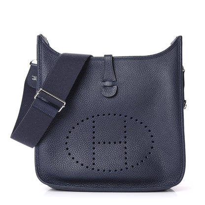 Hermes Taurillon Clemence Evelyne III PM Bleu Nuit 1 of 12