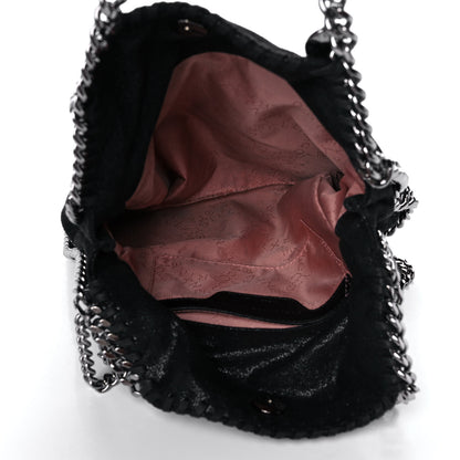 Stella McCartney Shaggy Deer Mini Falabella Fold Over Tote Black 8 of 10